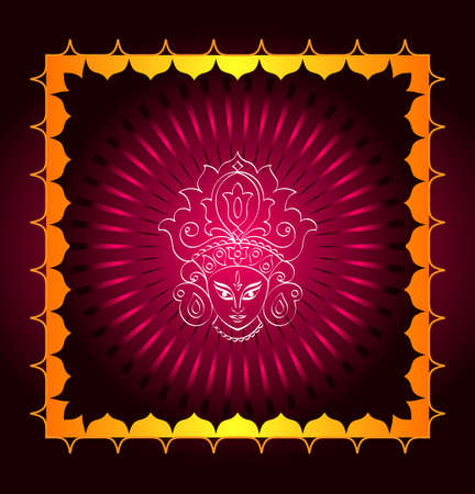 Durga Goddess of Power Vector Artのイラスト素材