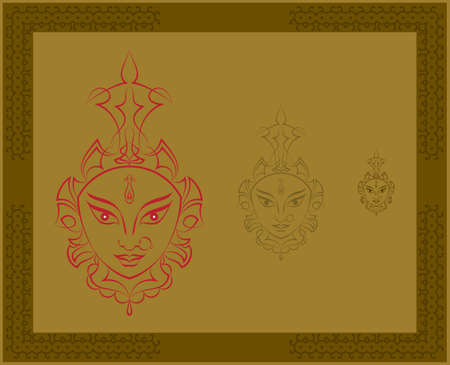 Durga Goddess of Power Vector Artのイラスト素材