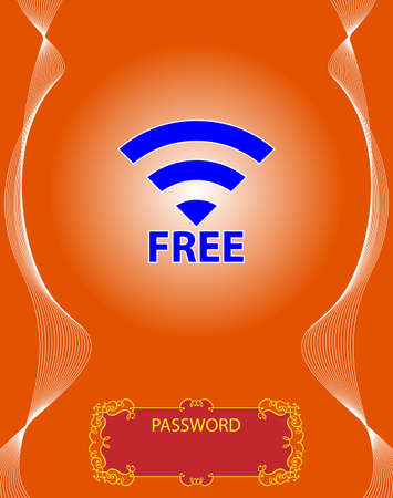 Wifi Free Password Concept Design Vector Artのイラスト素材