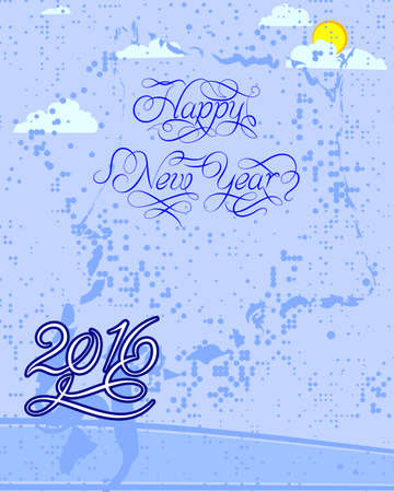 2016 New Year Calligraphy Design Vector Artのイラスト素材