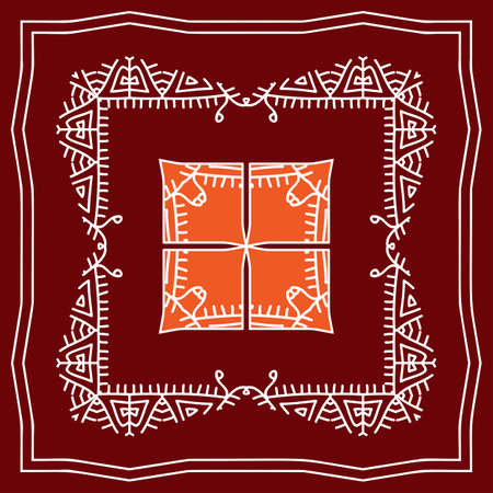 Folk, Tribal Design, Motif, Wall Painting Vector Artのイラスト素材