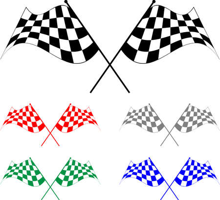 Race Flag Various Designs, Vinyl Ready Vector Illustrationのイラスト素材