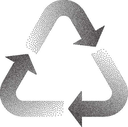 Recycle Stipple Effect Vector Illustrationのイラスト素材