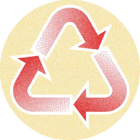 Recycle Stipple Effect Vector Illustrationのイラスト素材
