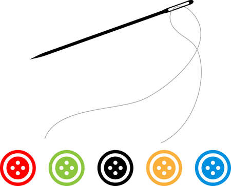 Sewing Needle Button Symbol Vector Illustrationのイラスト素材