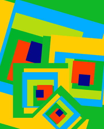 Modern Abstract Painting Wall Art Triangle Square Vector Illustrationのイラスト素材