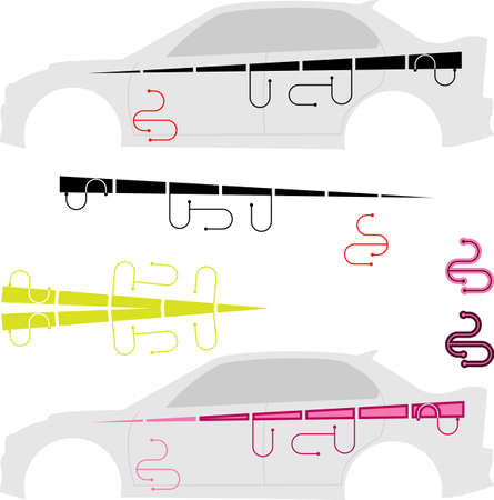 Vehicle Graphics, Stripe : Vinyl Ready Vector Artのイラスト素材