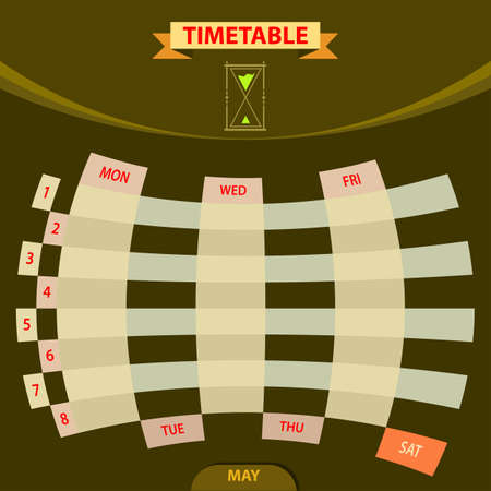 Timetable Schedule Planner Vector Illustrationのイラスト素材