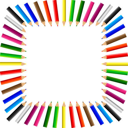 Color Pencils Background Vector Illustrationのイラスト素材