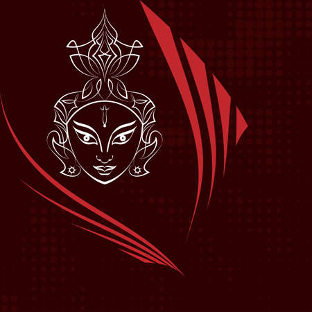 Durga Goddess of Power Vector Illustrationのイラスト素材