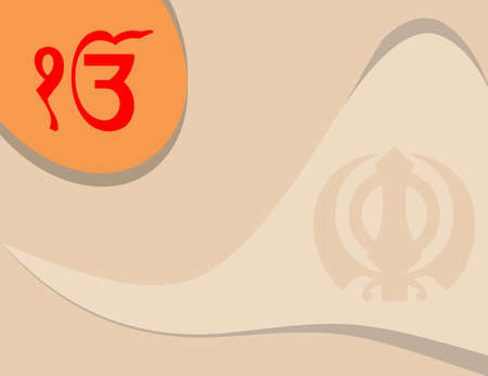 Ek Onkar, Khanda The Holy Motif Vector Illustrationのイラスト素材