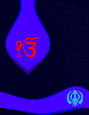 Ek Onkar, Khanda The Holy Motif Vector Illustrationのイラスト素材