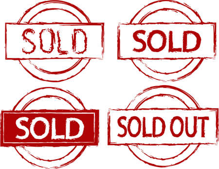 Sold Out Rubber Stamp Vector Illustrationのイラスト素材