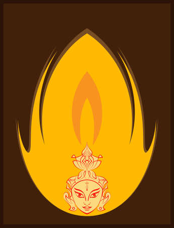 Durga Goddess of Power Vector Illustrationのイラスト素材