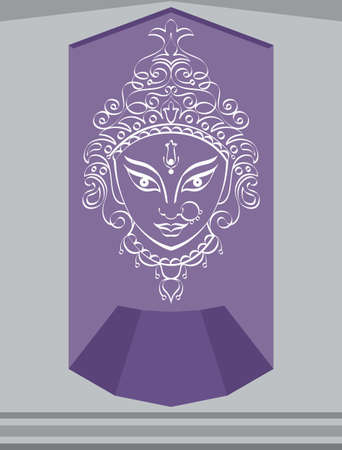 Durga Goddess of Power Vector Illustrationのイラスト素材