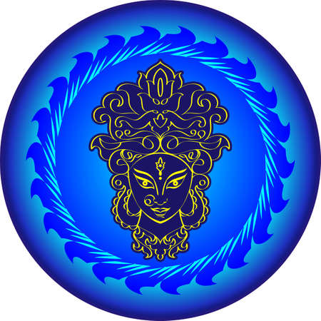 Durga Goddess of Power Vector Illustrationのイラスト素材