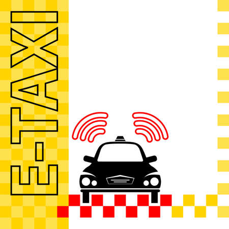 E-Taxi Wi-Fi Icon Symbol Vector Illustrationのイラスト素材