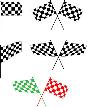Race Flag Various Designs, Vinyl Ready Vector Illustrationのイラスト素材