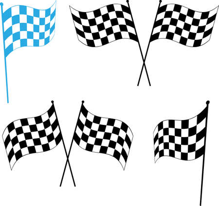 Race Flag Various Designs, Vinyl Ready Vector Illustrationのイラスト素材