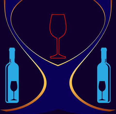 Wine Menu Card Design Template Vector Illustrationのイラスト素材