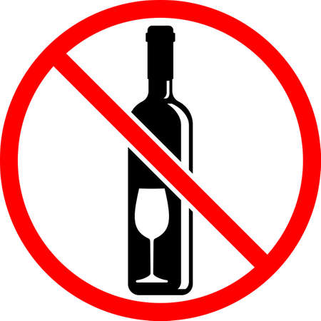 No Alcohol Sign Vector Illustrationのイラスト素材