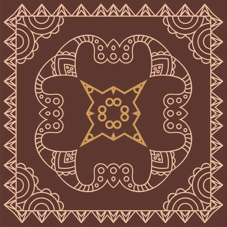 Folk  Tribal Design  Vector Art on color background.のイラスト素材