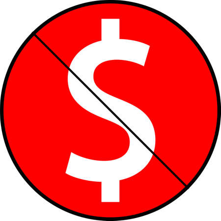 No Cash Dollar Icon Vector Illustrationのイラスト素材