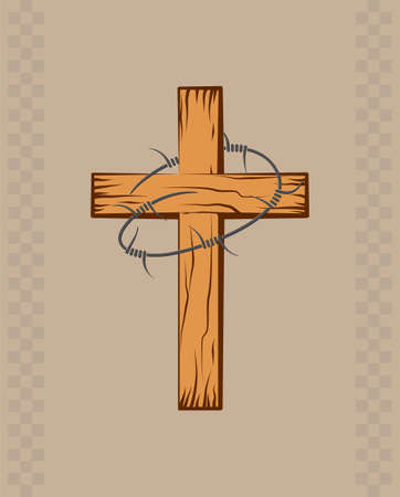 Christian cross design vector art.のイラスト素材