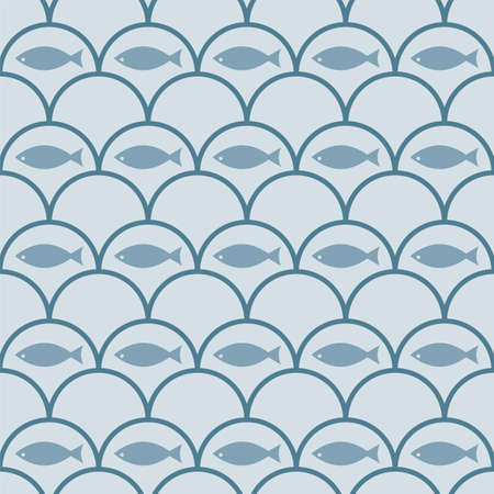 Fish Seamless Pattern Vector Illustrationのイラスト素材