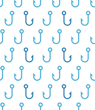 Fish Hook Seamless Pattern Vector Illustrationのイラスト素材