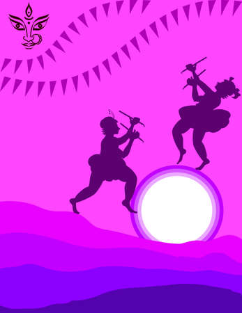 Garba Indian Dance Vector Artのイラスト素材