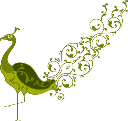 Peacock Artistic Hand Drawn Vector Artのイラスト素材