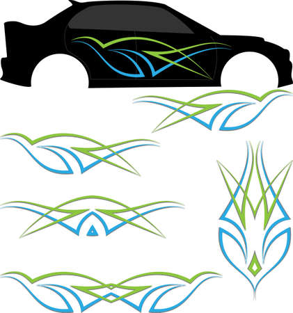 Vehicle Vinyl Ready Art Graphics designのイラスト素材