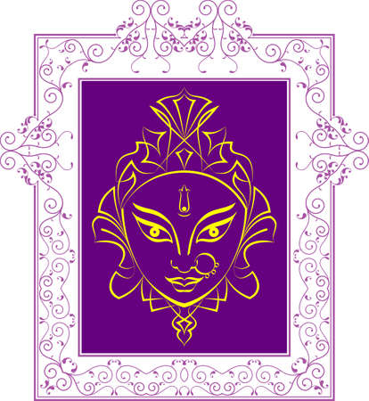 Durga Goddess of Power Vector Illustrationのイラスト素材