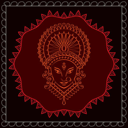 Durga Goddess of Power Vector Illustrationのイラスト素材