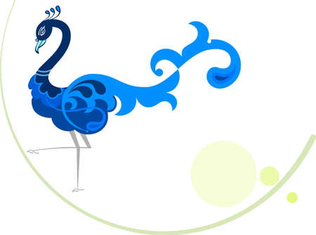 Peacock Artistic Hand Drawn Vector Artのイラスト素材