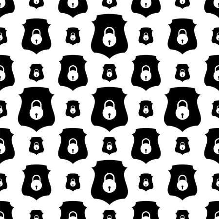 Web Security Shield Protection Seamless Pattern Vector Art Illustrationのイラスト素材