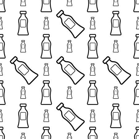 Bottle Icon Seamless Pattern Vector Art Illustrationのイラスト素材