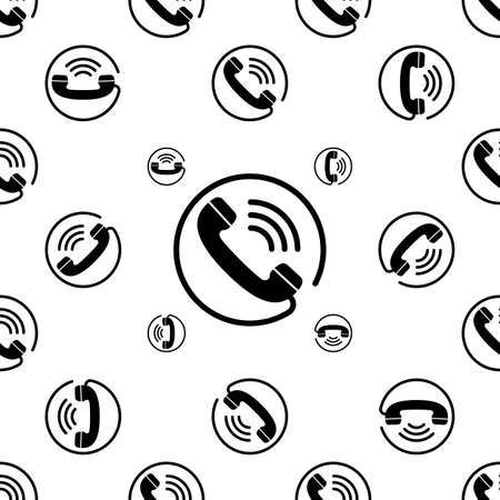 Telephone Receiver Icon Seamless Pattern Vector Art Illustrationのイラスト素材