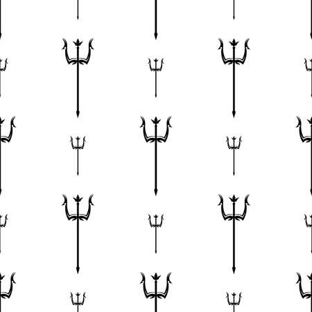 Trident Symbol Icon Seamless Pattern Vector Art Illustrationのイラスト素材