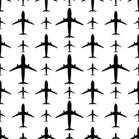 Airplane (Aeroplane) Icon Seamless Pattern Vector Art Illustrationのイラスト素材