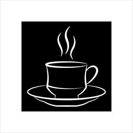 Coffee Cup Icon, Tea Cup Icon Vector Art Illustrationのイラスト素材