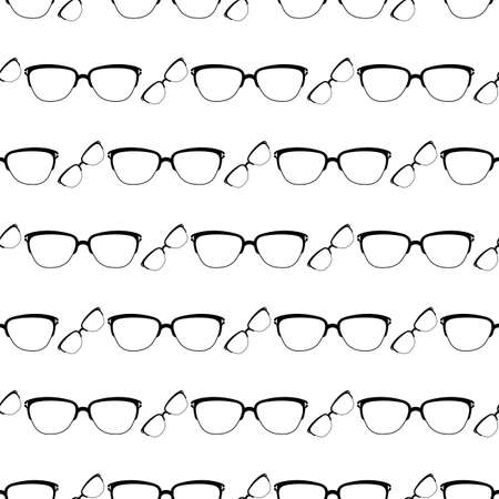 Spectacle Icon Seamless Pattern, Reading Glass Icon Design, Flat Vector Art Illustrationのイラスト素材