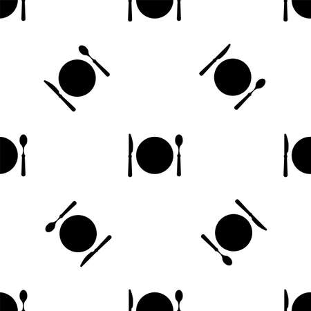 Dish Fork Knife Spoon Icon Seamless Pattern Vector Art Illustrationのイラスト素材