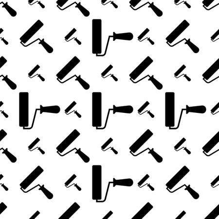 Painters Roller Brush Icon Seamless Pattern Vector Art Illustrationのイラスト素材