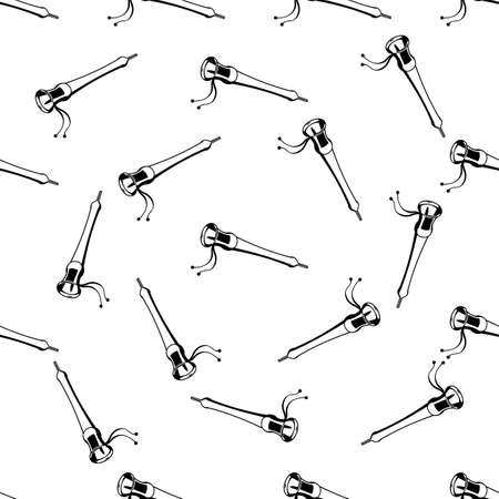 Shehnai Icon Seamless Pattern, Double-Reed Conical Oboe Of India, Music Instrument Vector Art Illustrationのイラスト素材