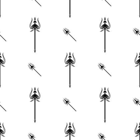 Trident Symbol Icon Seamless Pattern Vector Art Illustrationのイラスト素材