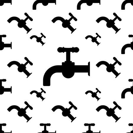 Water Tap Icon Seamless Pattern Vector Art Illustrationのイラスト素材