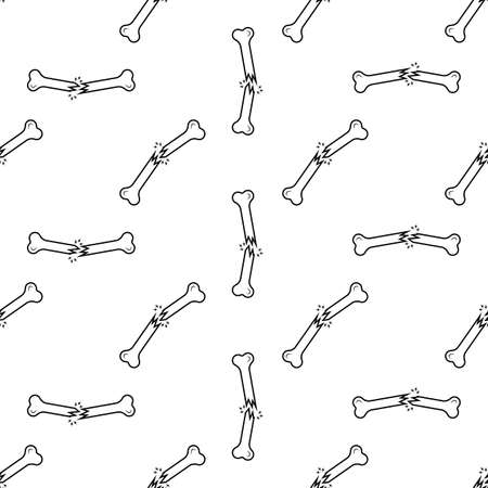 Human Broken Bone, Bone Fracture Seamless Pattern Vector Art Illustrationのイラスト素材