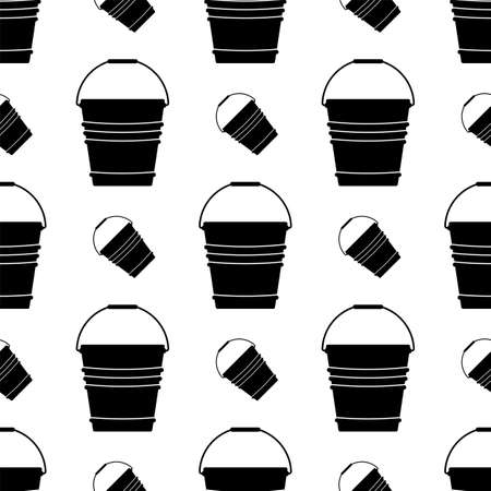 Bucket Icon Seamless Pattern Vector Art Illustrationのイラスト素材